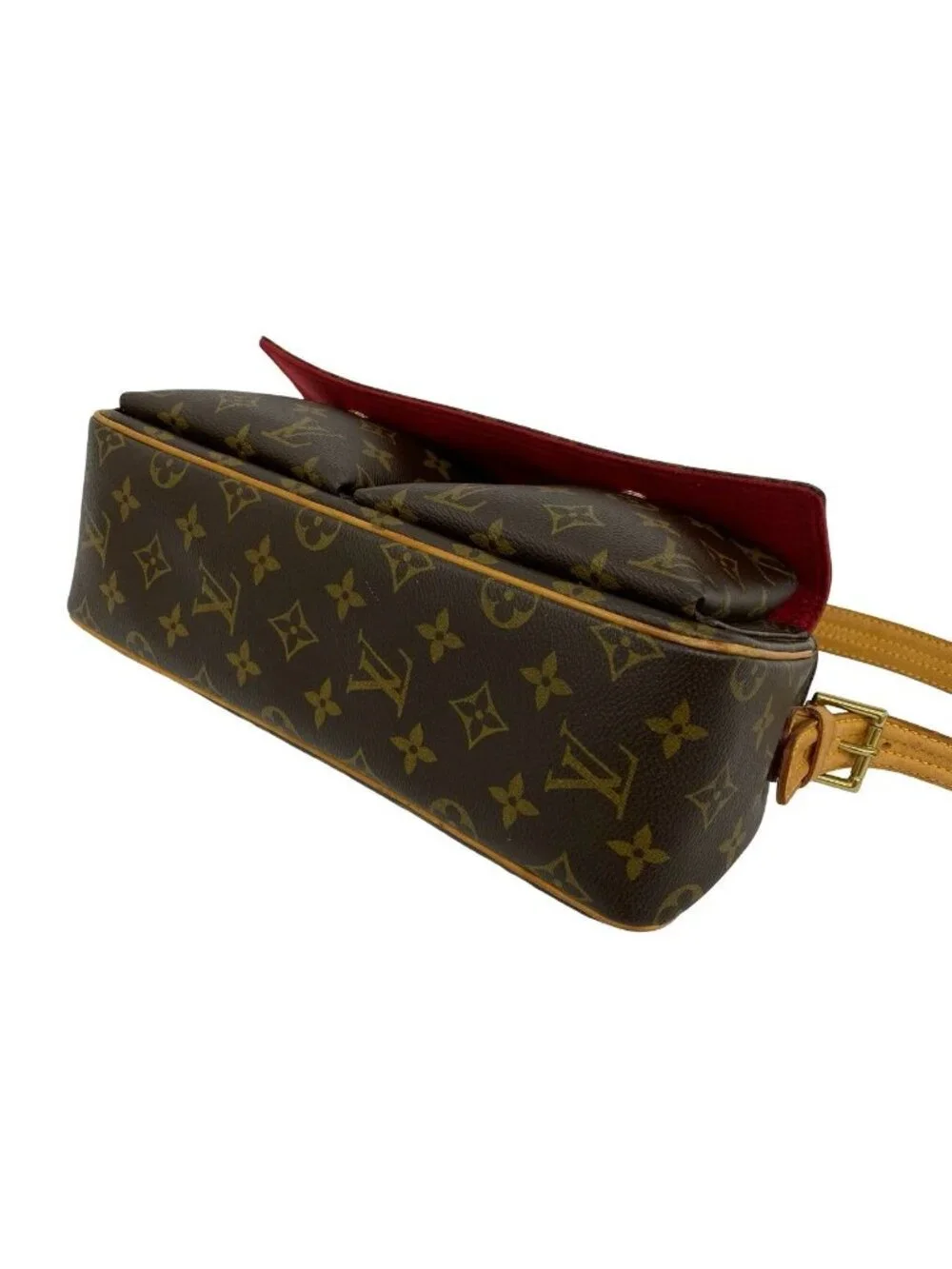 Louis Vuitton Viva-Cite MM Monogram Leather Shoulder Bag Brown